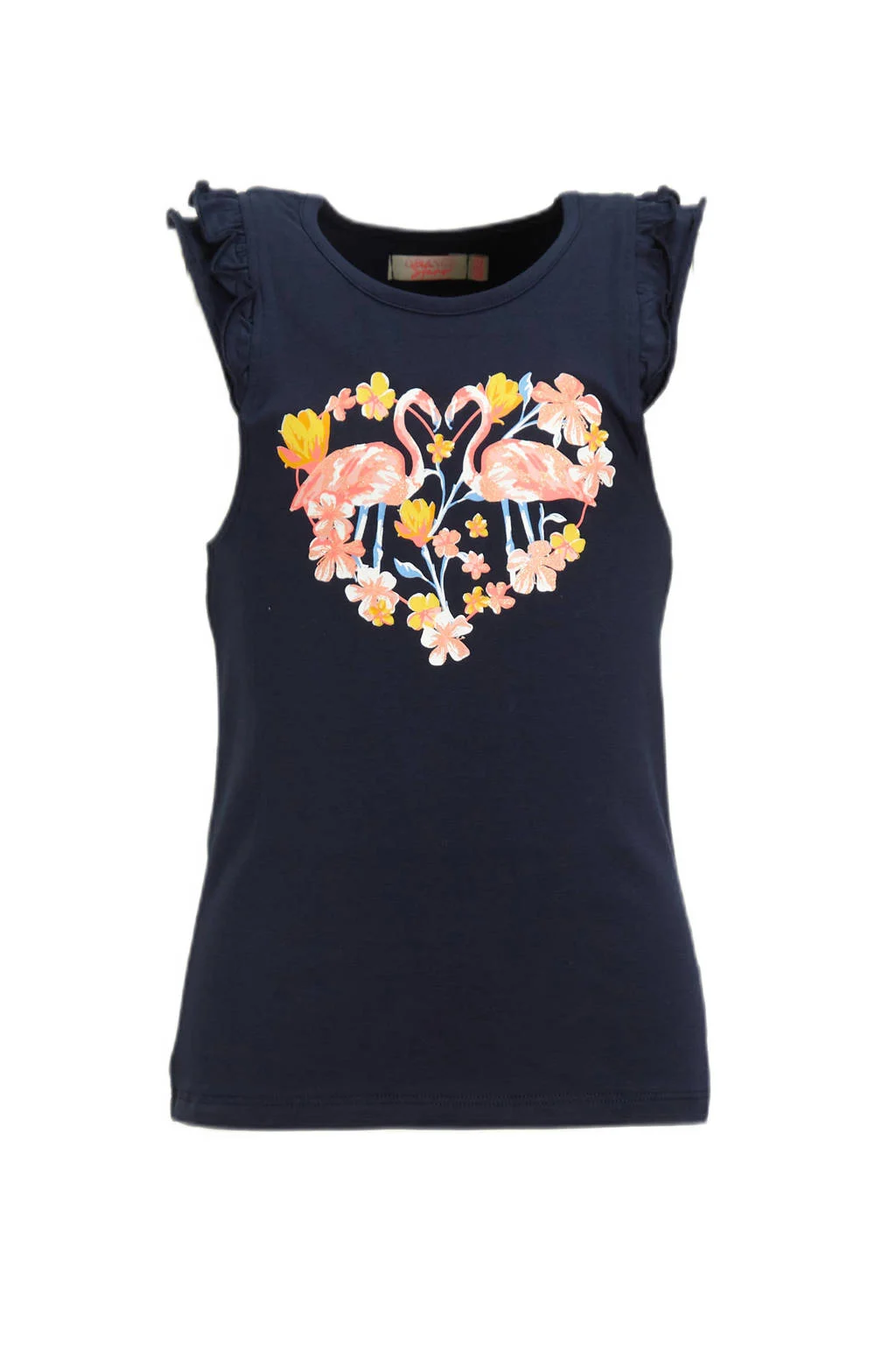 Orange Stars singlet Penelope met printopdruk navy