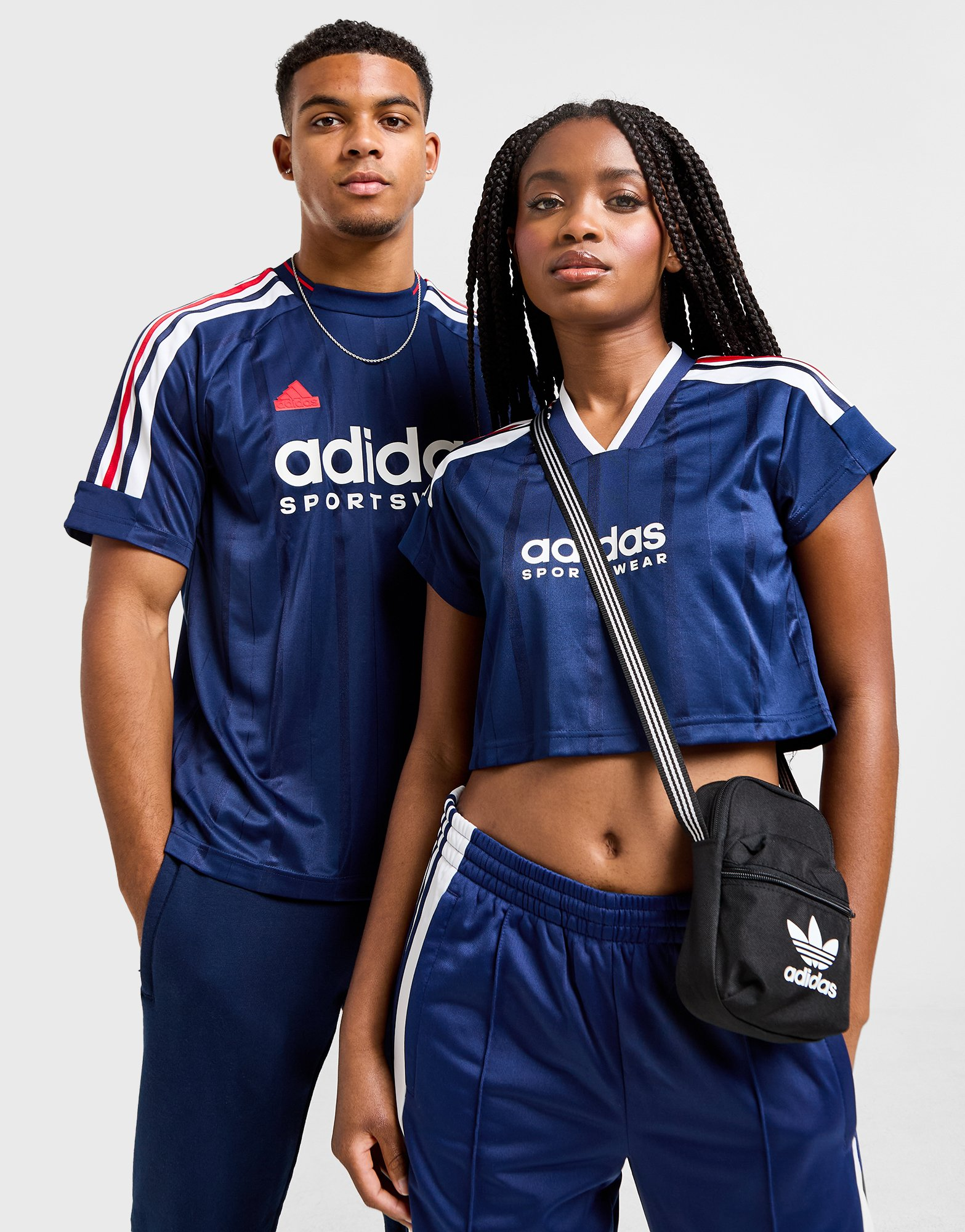adidas Maillot crop top à 3 bandes coupées Tiro
