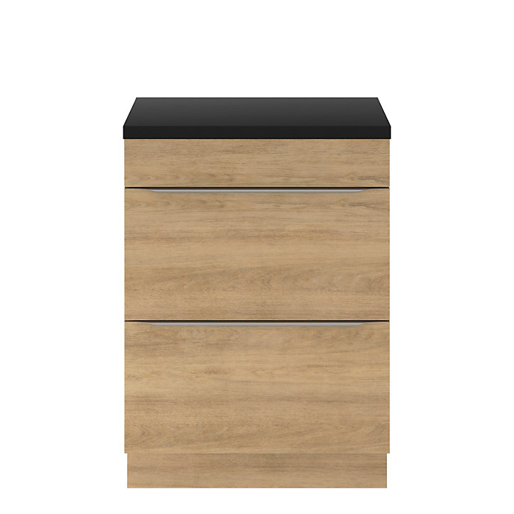 Plan de toilette L.60,5 x l.45,5 cm coloris noir mat, Cadelia, GoodHome