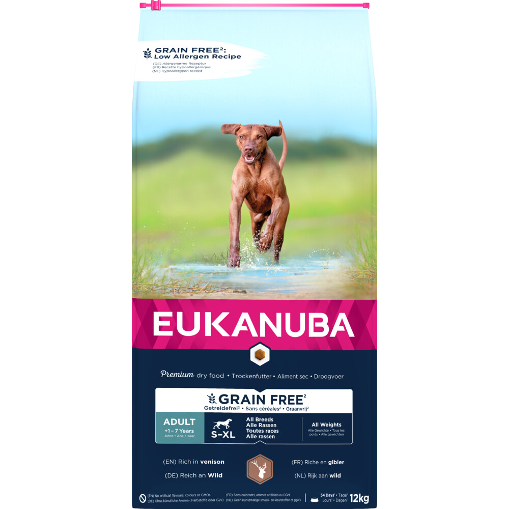 Eukanuba Hondenvoer Graanvrij Hert Adult All Sizes12 kg