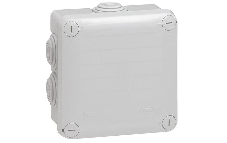 Abzweigdose Plexo IP55 105 x 105 x 55 mm7 Einführungen mit Dicht-Würgnippel, grau
