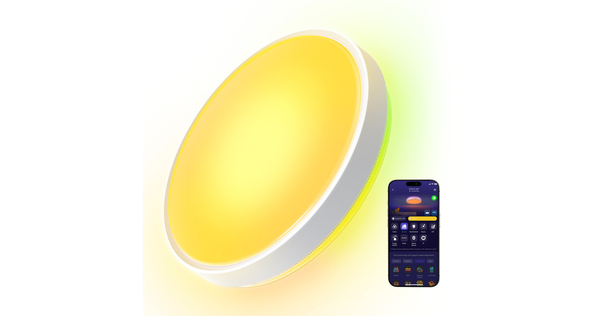 GoveeSmart Ceiling Light Pro lamp  (Wit, Ø 38 cm, 2,4GHz wifi, Bluetooth)