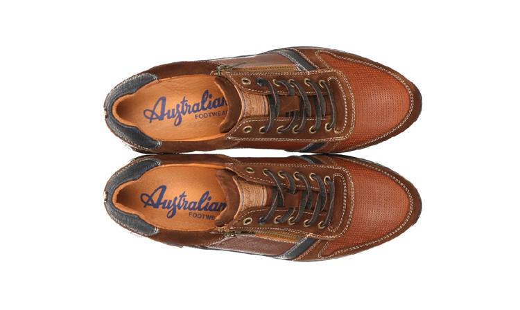 Australian Footwear Browning Leather Brown Blue