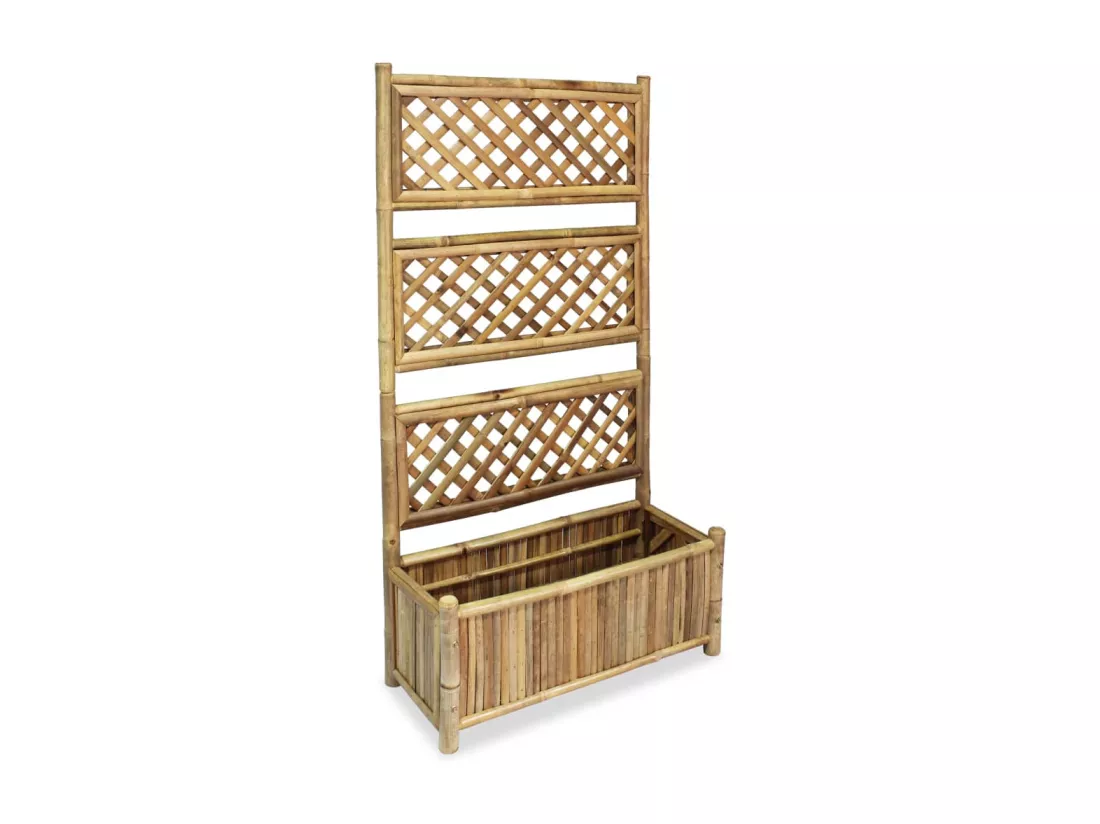 Lit surélevé de jardin avec treillis Bambou 70 cm