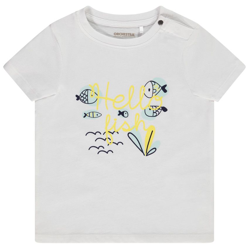 T-shirt manches courtes avec print fantaisie pour bébé garçon - Blanc