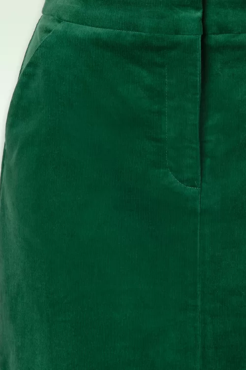 Louche Balthazar Babycord midaxi pencil rok in groen