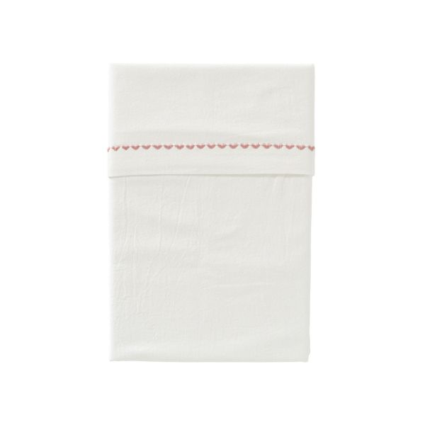 Cottonbaby Wieglaken Hartjesrand - 75x90 cm - Oudroze