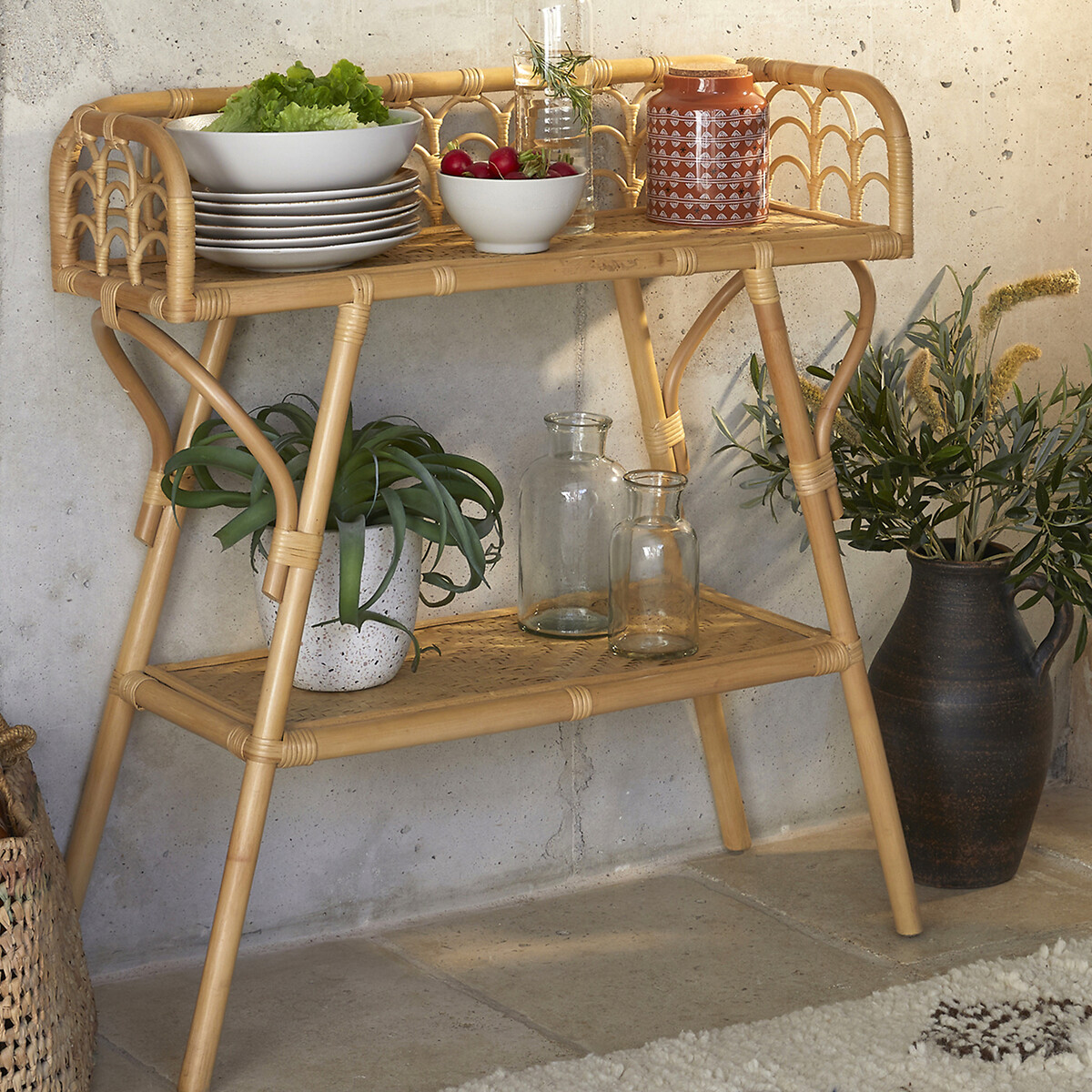 LA REDOUTE INTERIEURS<br>Consola vintage em rotan stokken, Malu