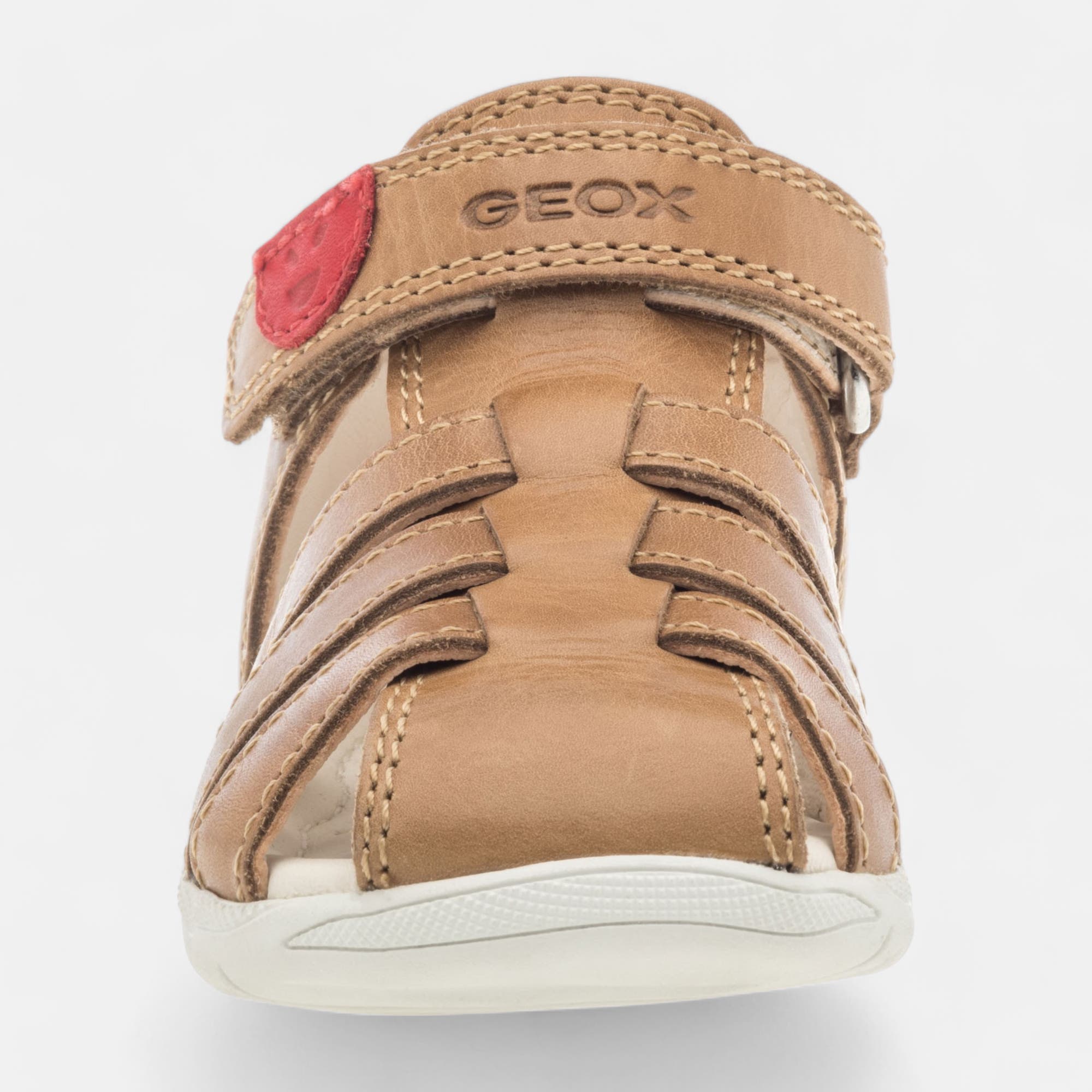 Nu-pieds Bébé garçon en cuir cognac