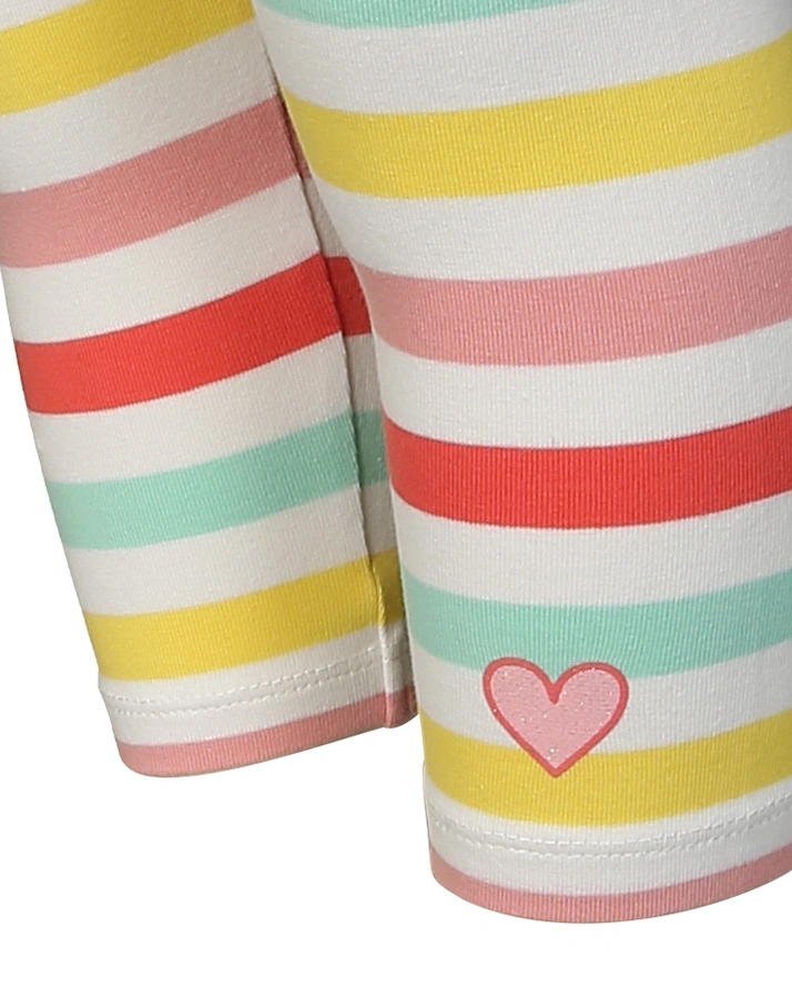 Capri-Leggings SMALL HEART gestreift in bunt (Größe: 116/122)
