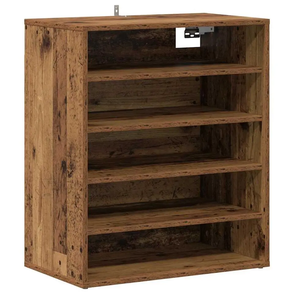 vidaXL - 5-laags Schoenenkast 10 paar - Oud hout - 60x35x70 cm