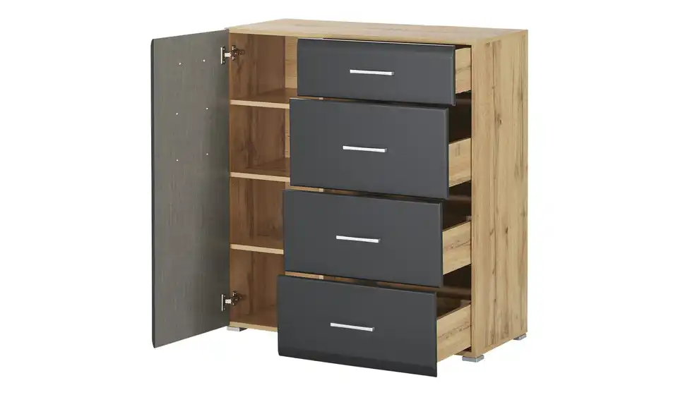 Kommode  Fun Plus Schwarz, matt 100 cm