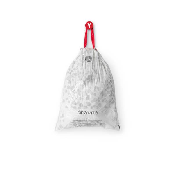 Brabantia PerfectFit afvalzak met trekbandsluiting code Y, 20 liter, 20 stuks/rol - White