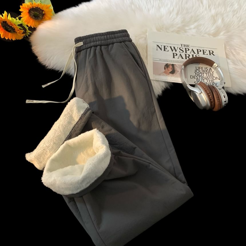 Ayuyel - Broek met trekkoord in de taille, effen en recht model