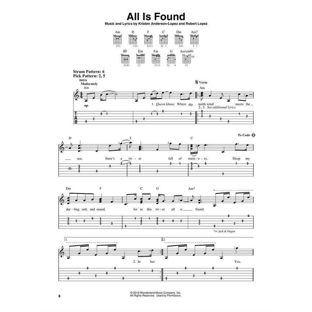 Hal Leonard Frozen 2 songboek voor gitaar