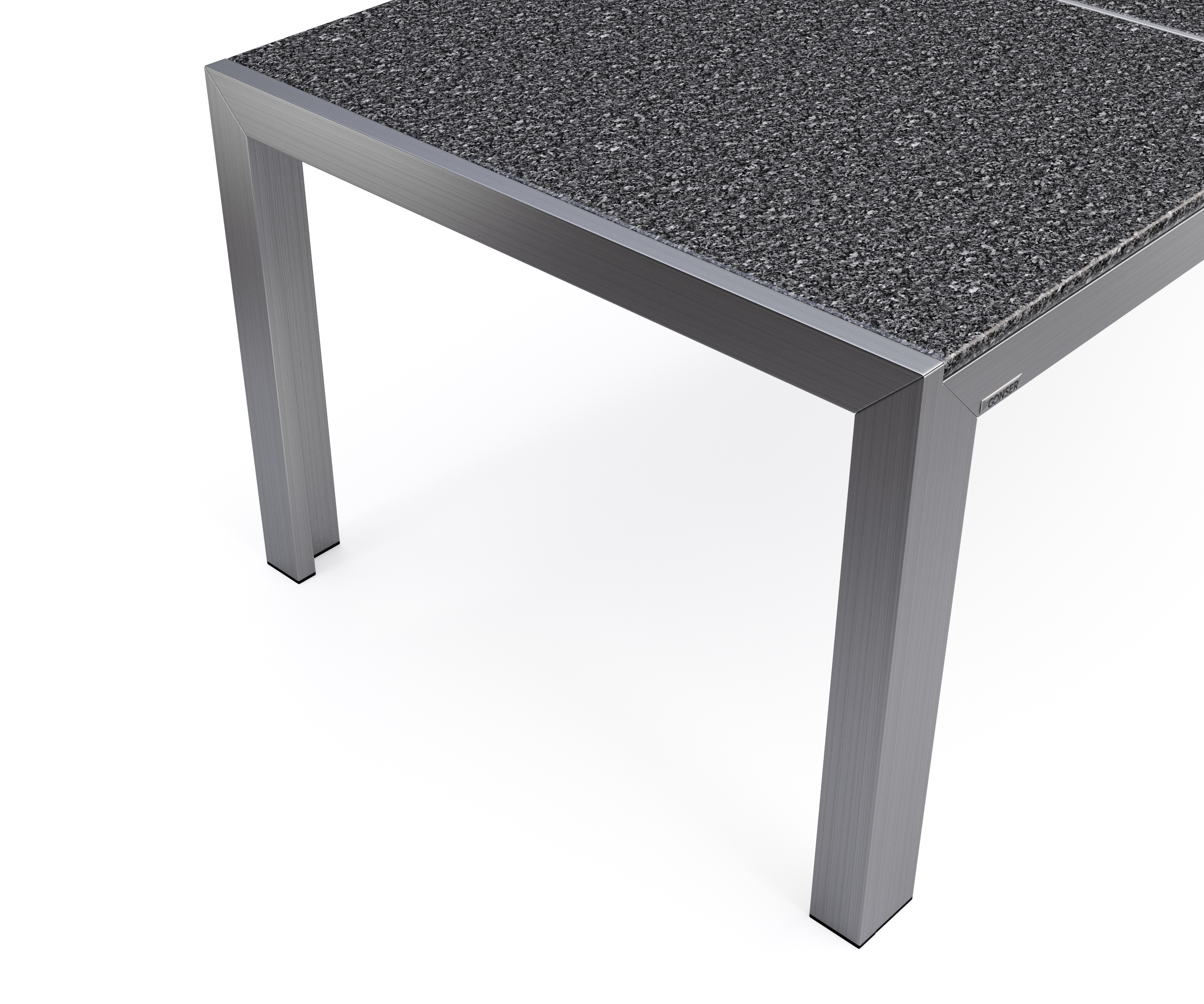 Granittisch Edelstahl 240 x 95 x 75 cm