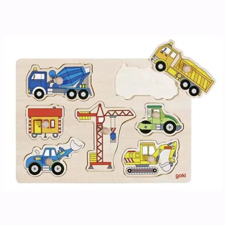 goki Steckpuzzle Baufahrzeuge, 7 Teile