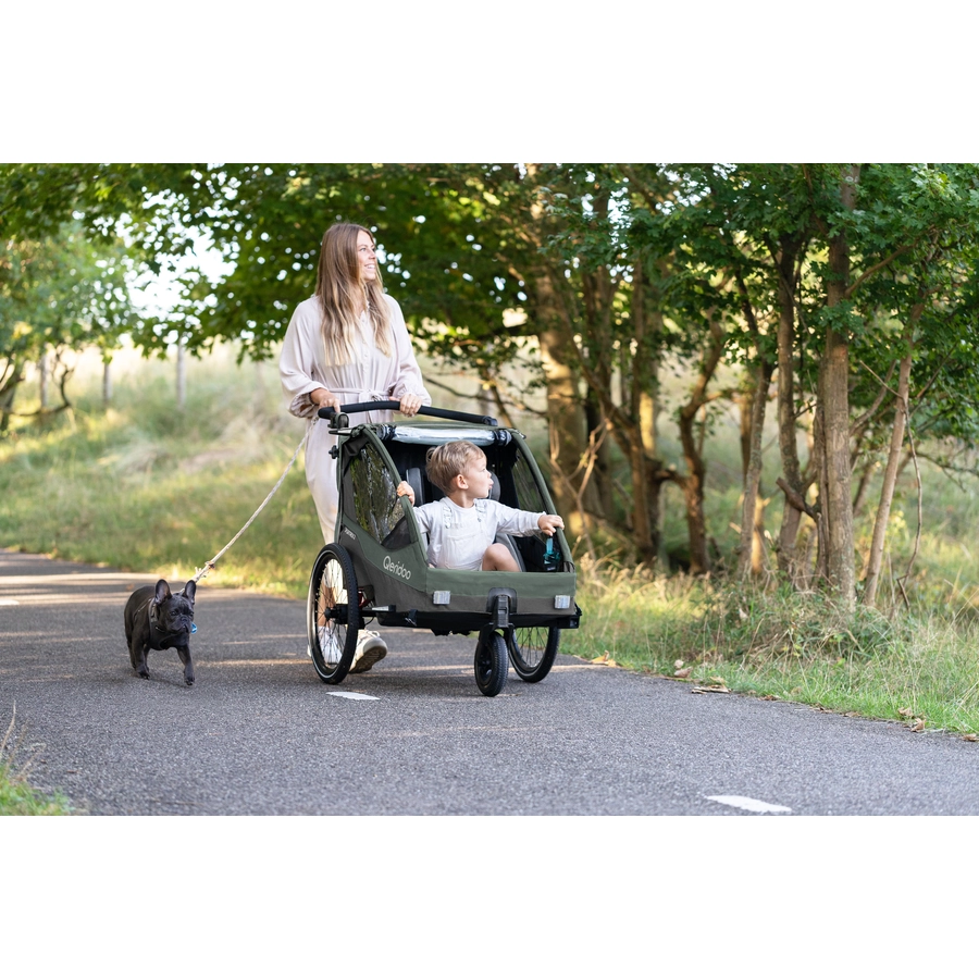Qeridoo® Kinderfahrradanhänger Sportrex1 Limited Edition Forest Green