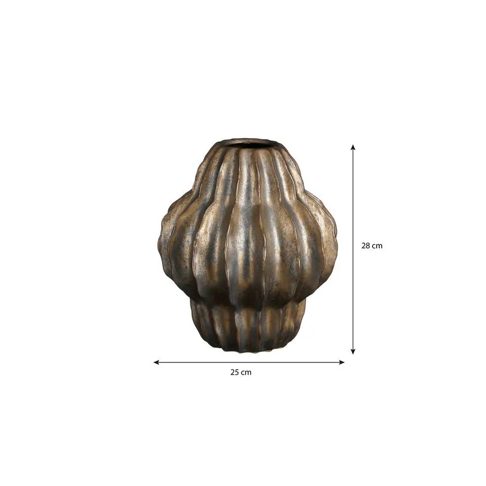 Mica Decorations Altea Vaas - H28 x Ø24,5 cm - Keramiek - Brons