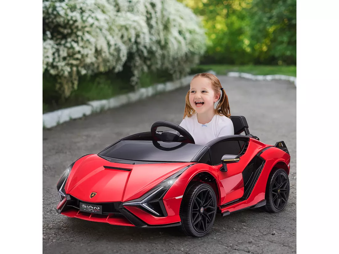 Voiture électrique enfant de sport supercar 12 V - V. max. 5 Km/h effets sonores + lumineux rouge