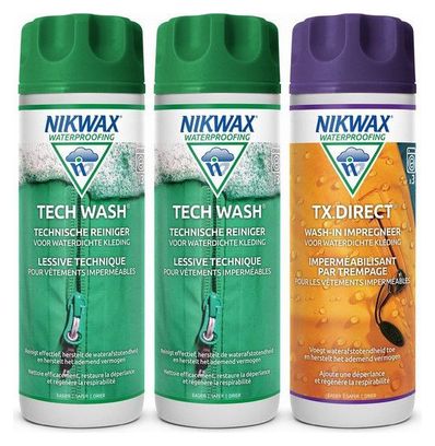 2x lessive Tech Wash 300ml et 1x imperméabilisant TX.Direct 300ml