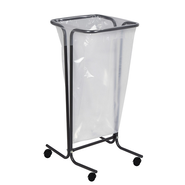 Support sac poubelle à roulettes Rossignol Tubag gris sans couvercle 110 L