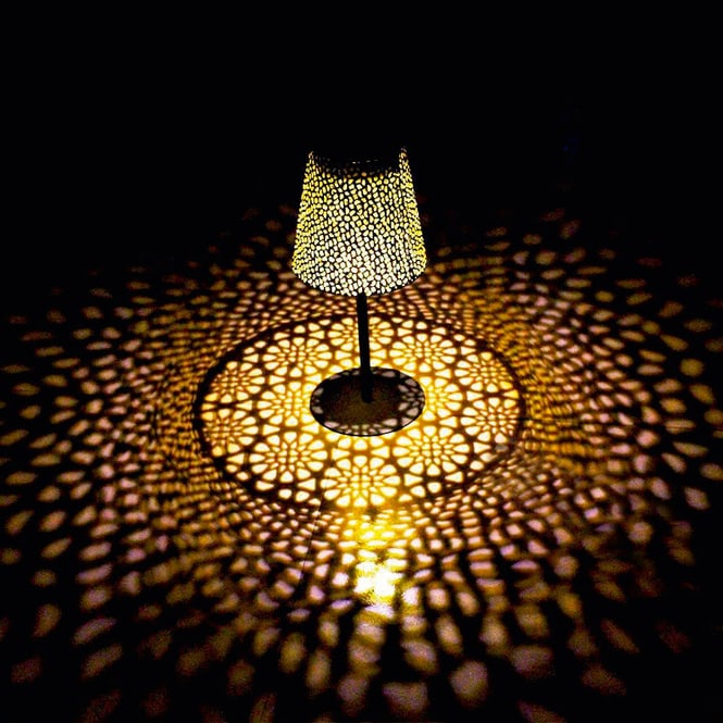 Solar LED Tischleuchte schwarz - ca. 12 x 26 cm
