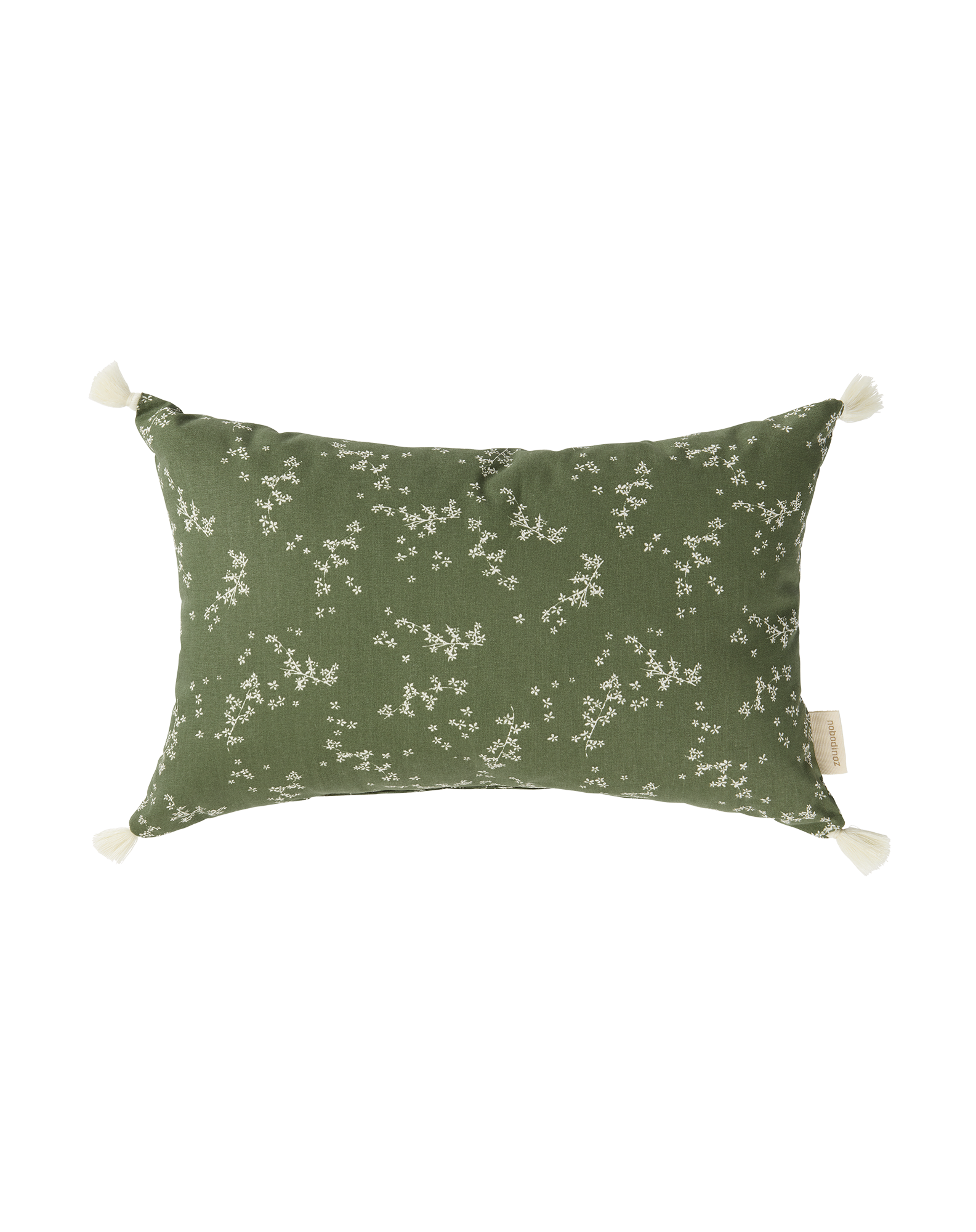 Coussin à pompons stories | Vert