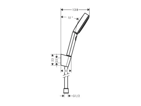 Ensemble support mural et douchette 105 3jet Relaxation avec flexible 125 cm noir mat Hansgrohe Pulsify Select