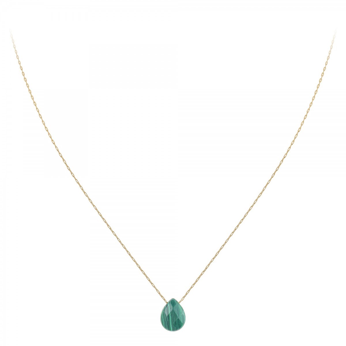 Collier SC Bohème orné d'une pierre malachite