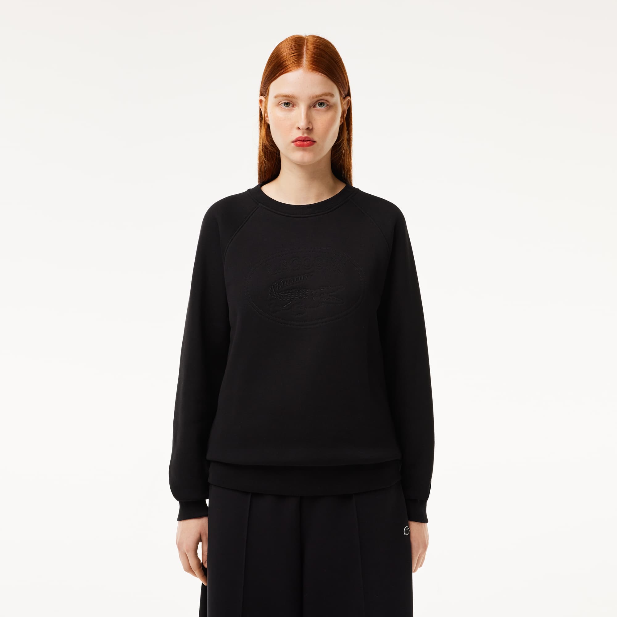 Sweatshirt Jogger relaxed fit avec broderie signature Sweatshirts - Noir - Lacoste - Femme