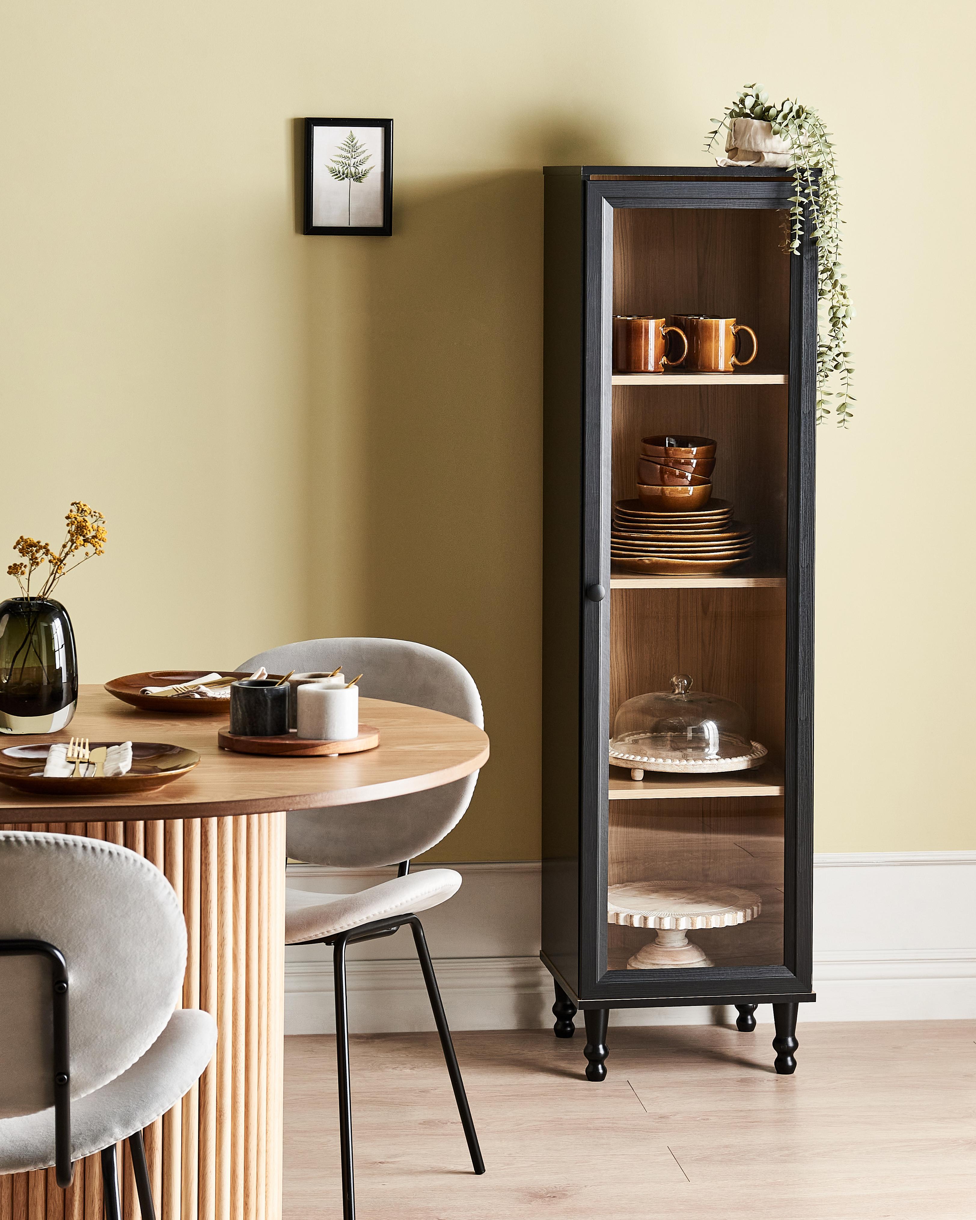 Glazen vitrinekast TINGLEDALE 40 cm Zwart