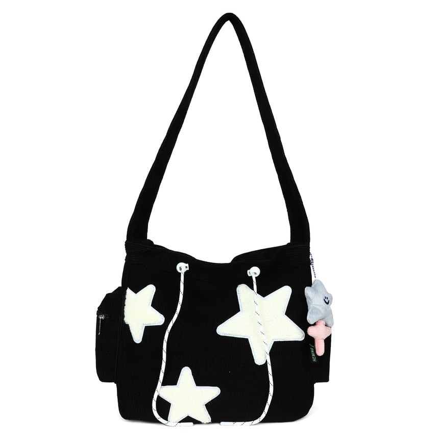 Skyglow - Corduroy Star Applique Trekkoord Crossbody Schoudertas