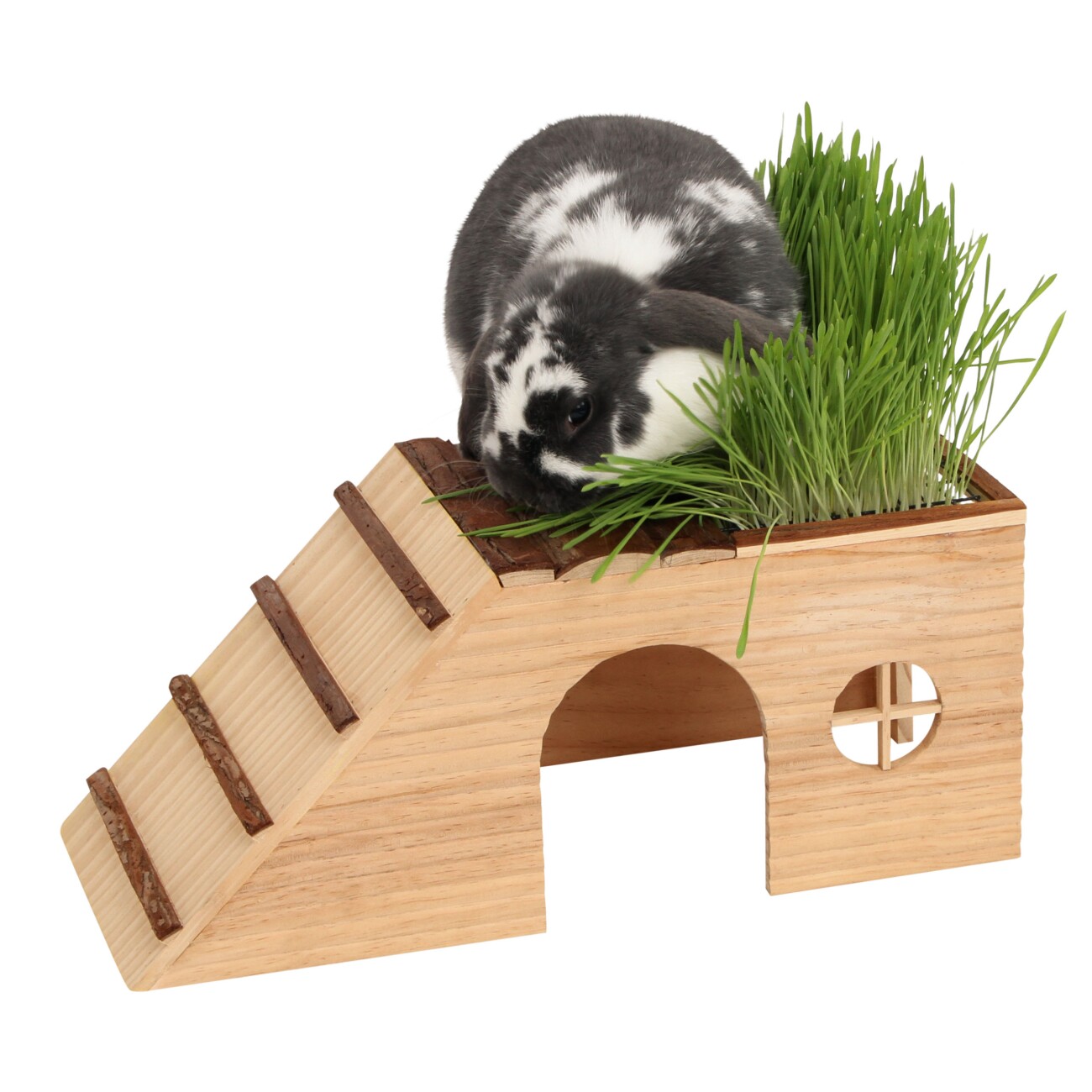 Kerbl Pet Nagerhaus mit Rampe und Futterplatz Nature