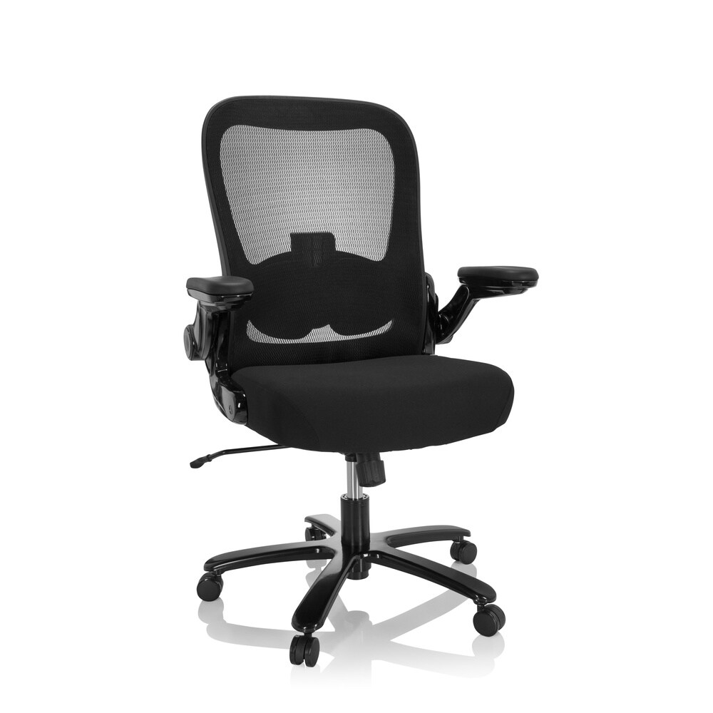 XXL Drehstuhl INSTRUCTOR SW I Stoff/Netzstoff mit abklappbaren Armlehnen hjh OFFICE
