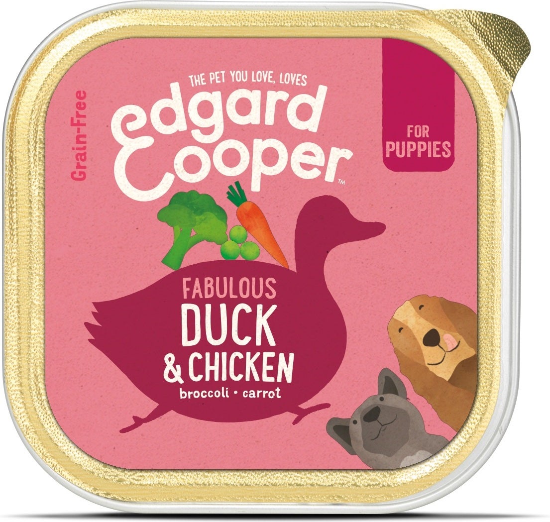 Edgard & Cooper hondenvoer eend en kip puppy 150 g