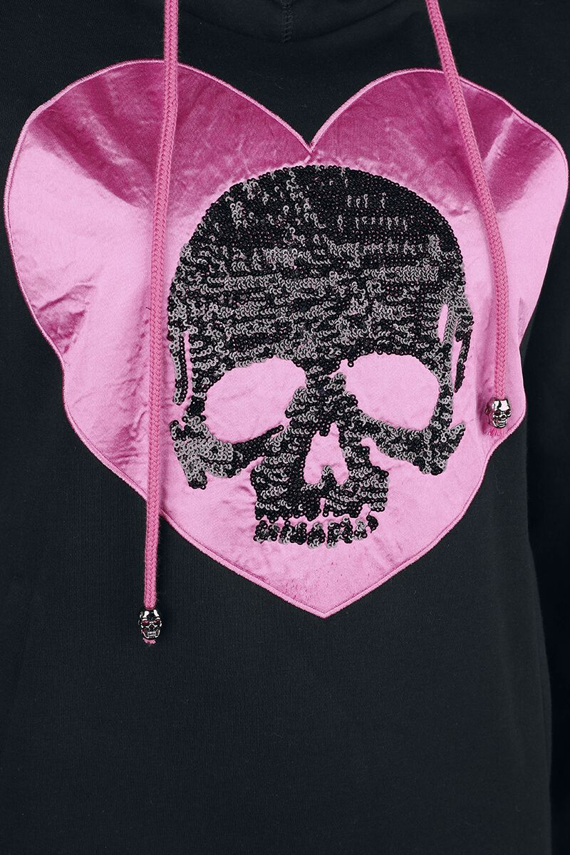 Sweat à Capuche Crâne en Sequins | Rock Rebel by EMP Sweat-shirt à capuche