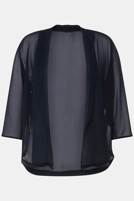 Chiffonjacke, Oversized, Schalkragen, 3/4-Arm