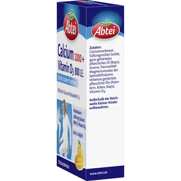 Calcium 1.000 + Vitamin D3 800 I.E. Kautabletten