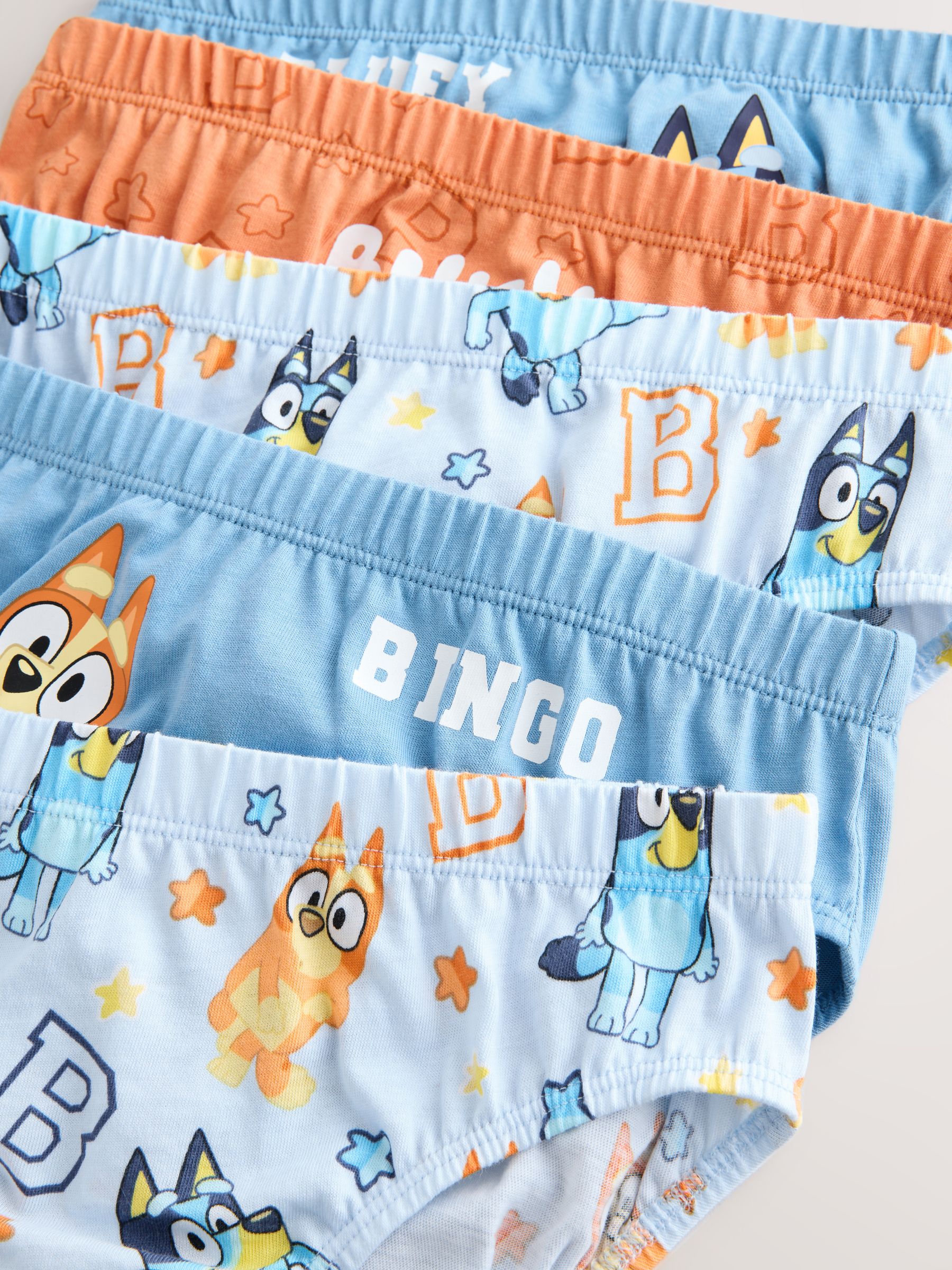 Blauw - Bluey set van 5 onderbroeken (1,5-8jr)