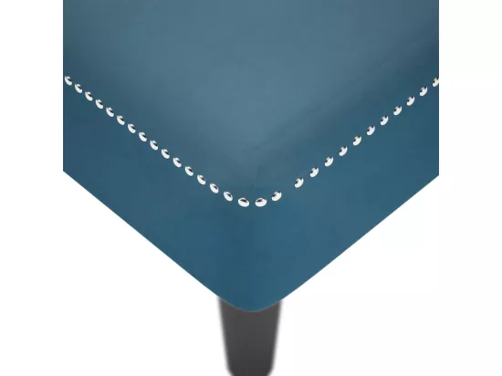 Fauteuil long avec coussin et accoudoir droit bleu velours