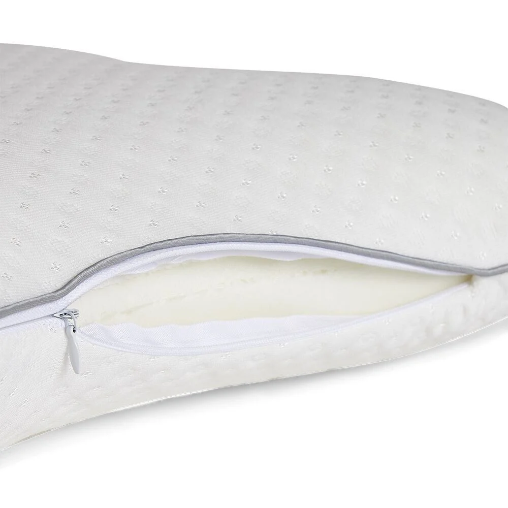 Oreiller ergonomique à mémoire de forme 51x36cm polyester blanc
