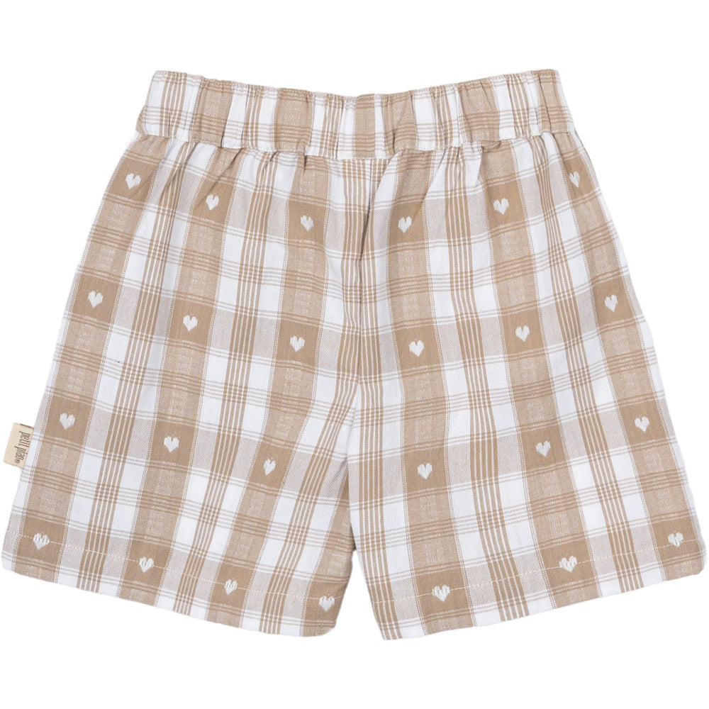 Køb Petit Piao Off White Heart Shorts Boxy Woven