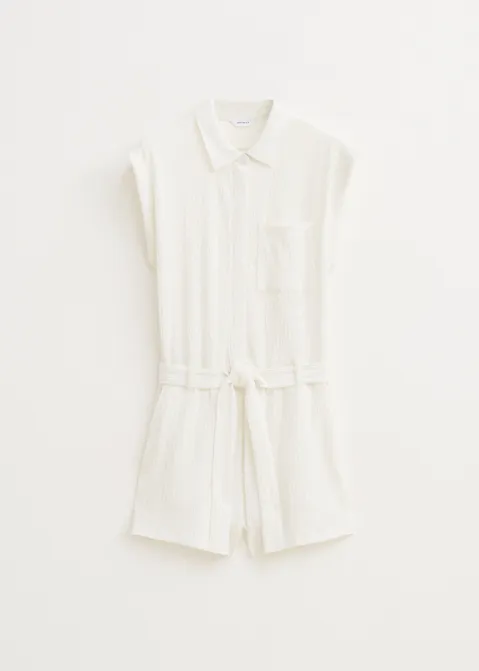 Playsuit met structuur wit (WIT)
