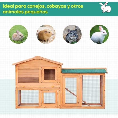 Gaiola Pawhut com centro de atividades e gaveta removível para coelhos.