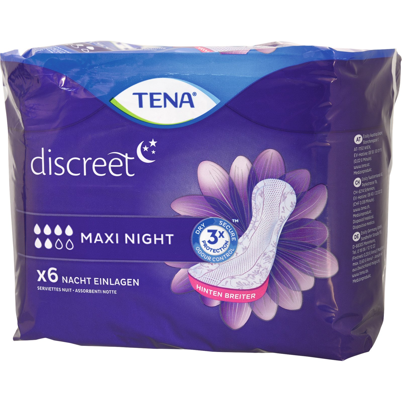 Tena Discreet Einlagen Maxi Night 6 Stück