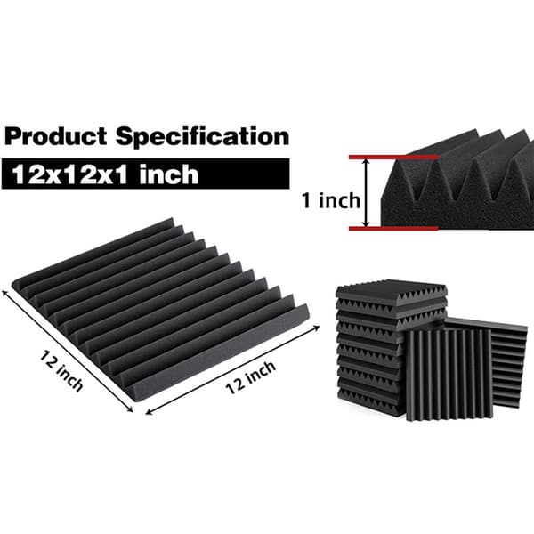 INF Lydabsorberende skumpaneler 12-pack