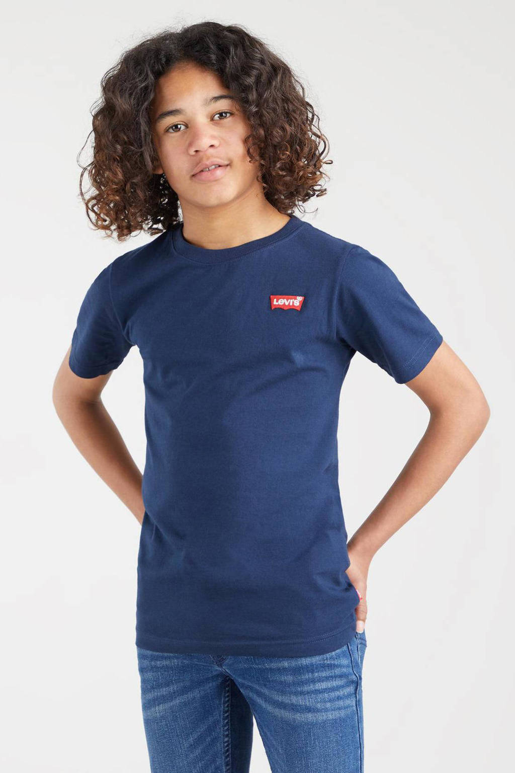 Levi's basic T-shirt Batwing chest met logo donkerblauw