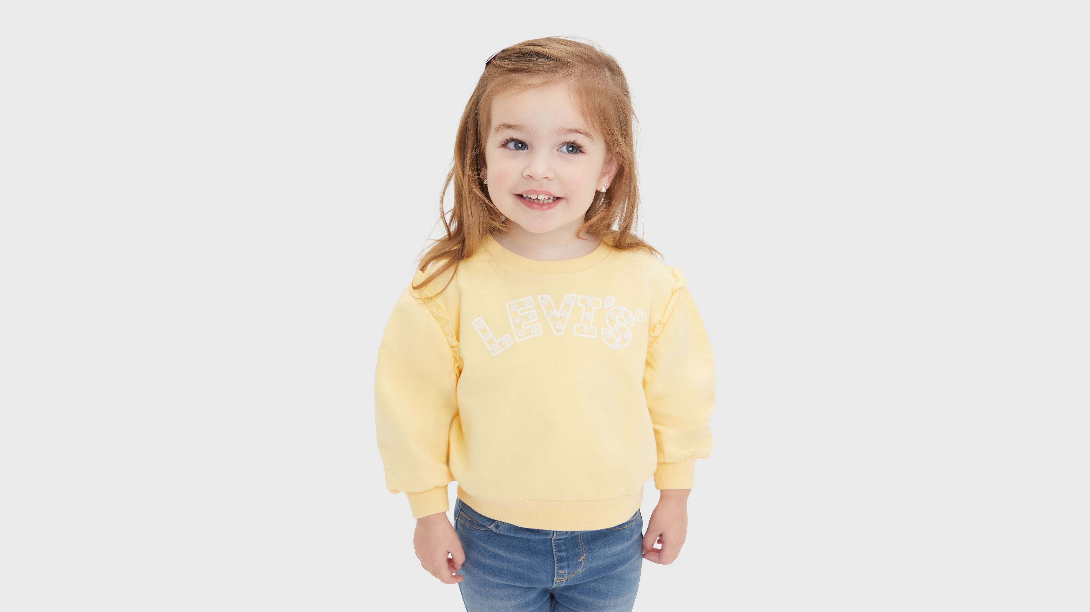 Bébé sweat-shirt à col rond manche ballon - Golden Haze - Doré