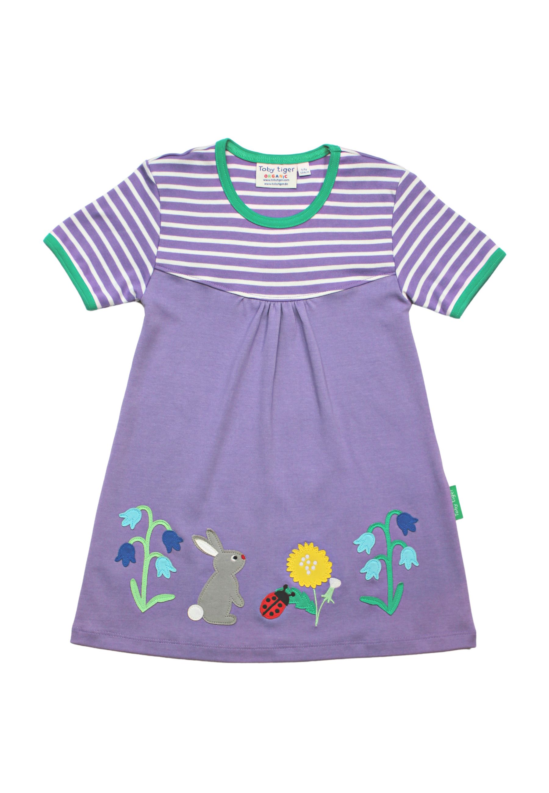Toby Tiger Kurzärmeliges Kleid mit Frühlingsapplikation